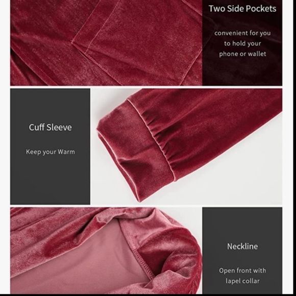 Longline Velvet Retro Duster Coat Jacket in Powder Blue - Picture 8 of 16